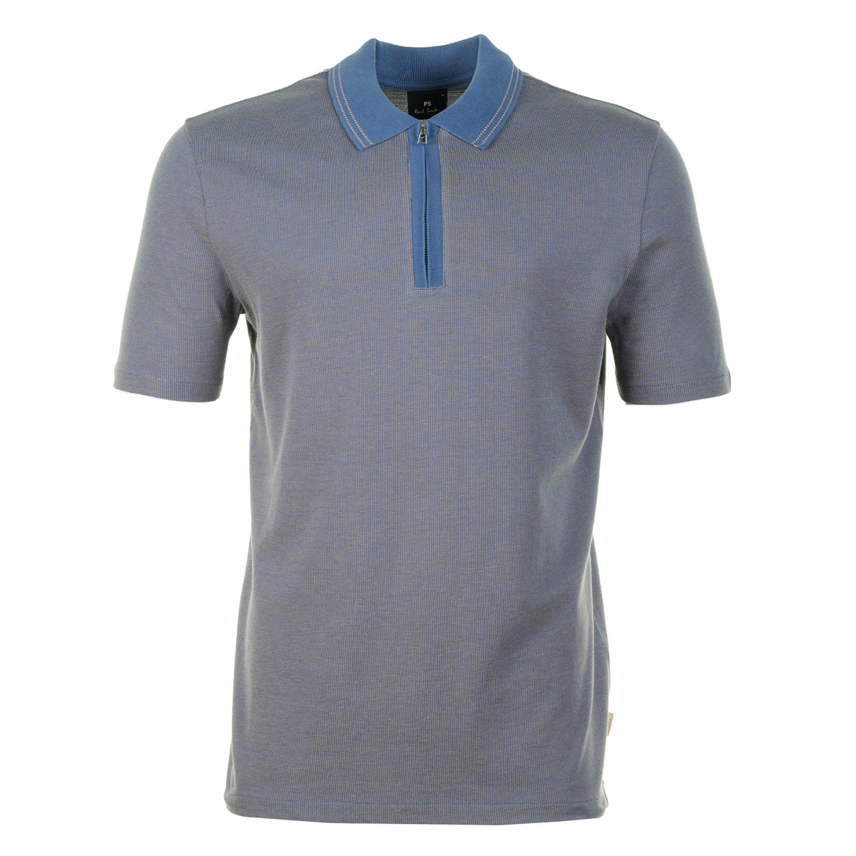 Zip Polo Shirt Stitch Indigo
