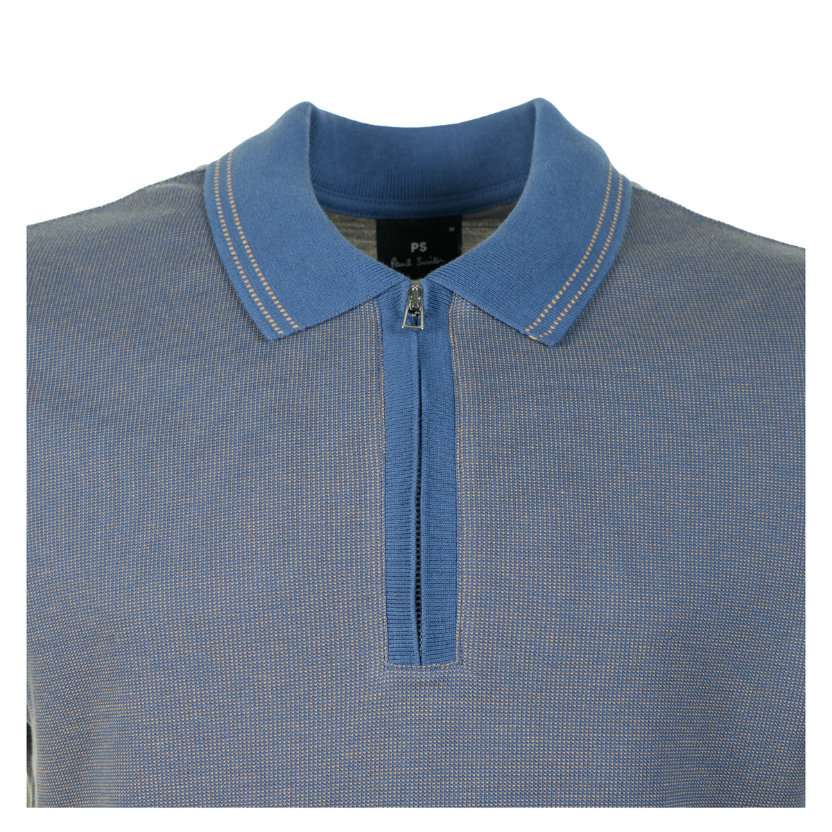 Zip Polo Shirt Stitch Indigo