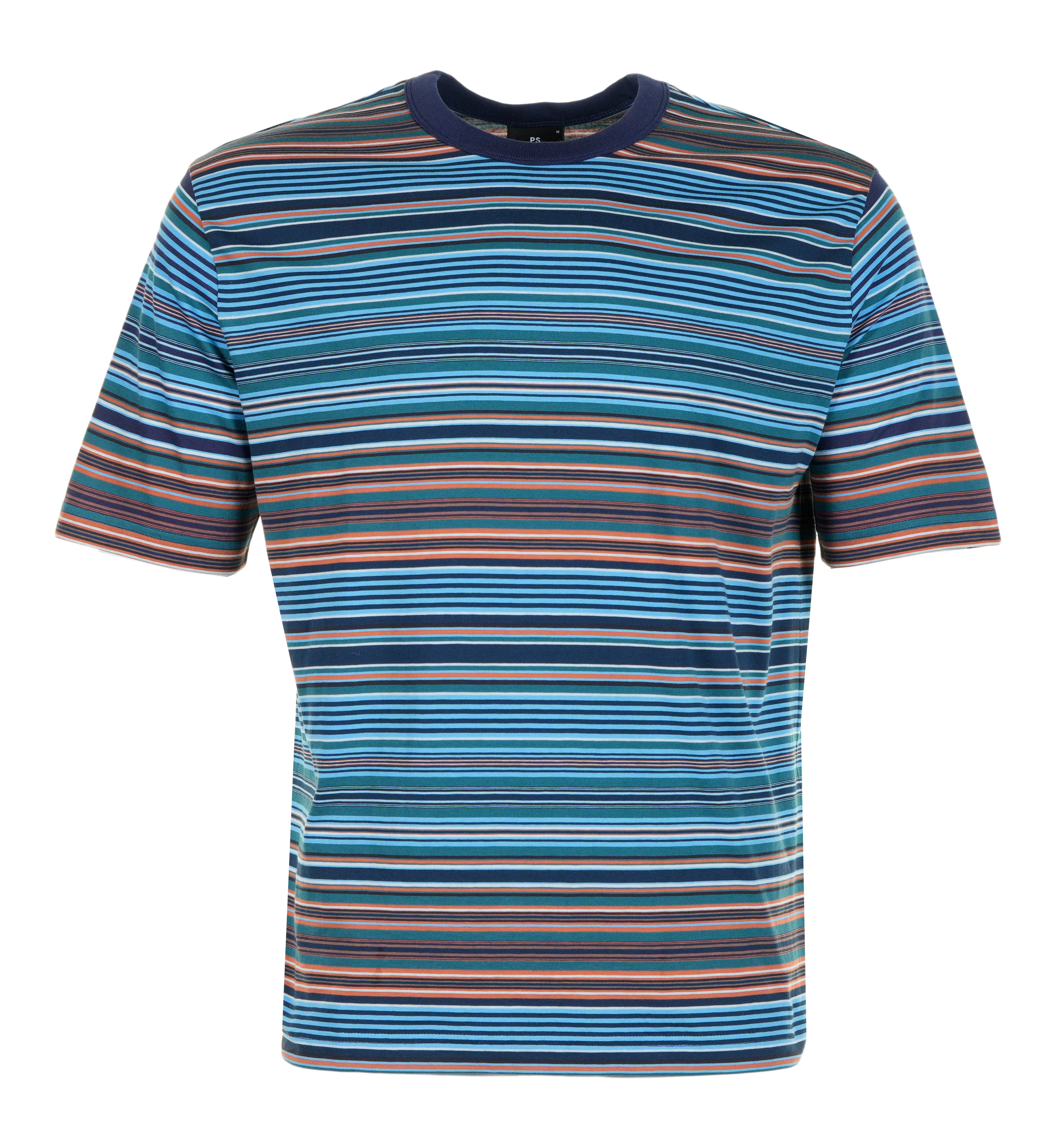 Casual Fit Stripe T Shirt Cobalt Blue