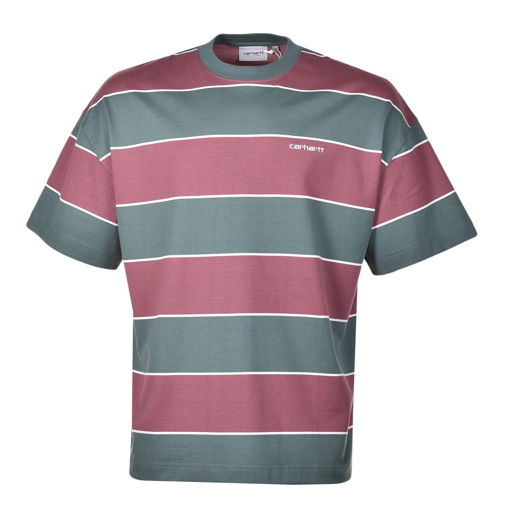 Short Sleeve Quinby Stripe T Shirt Silver Pine
