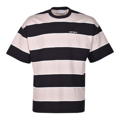 Short Sleeve Quinby Stripe T Shirt Black