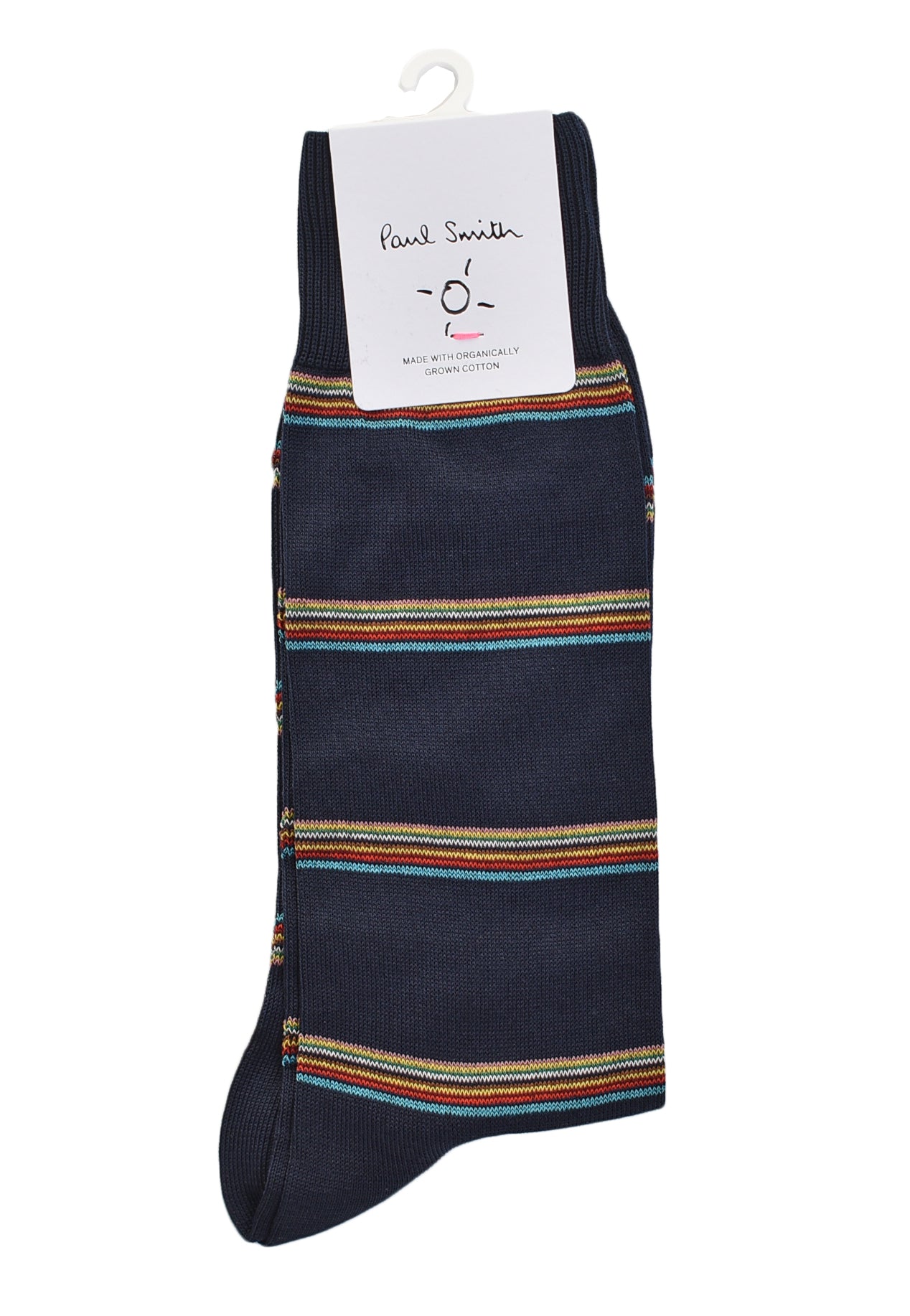 Block Signature Stripe Socks Navy