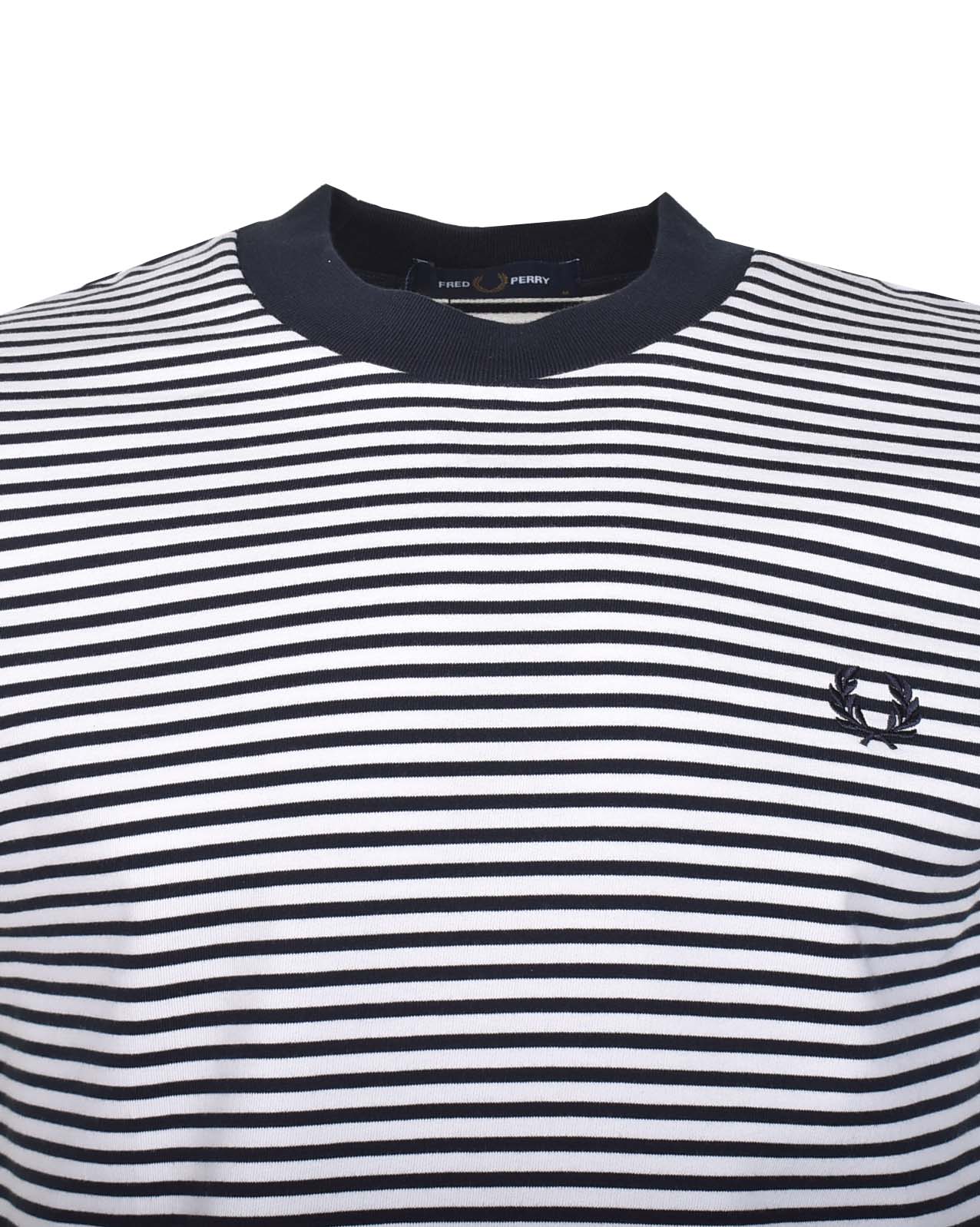 Fine Stripe T Shirt Navy Snow White