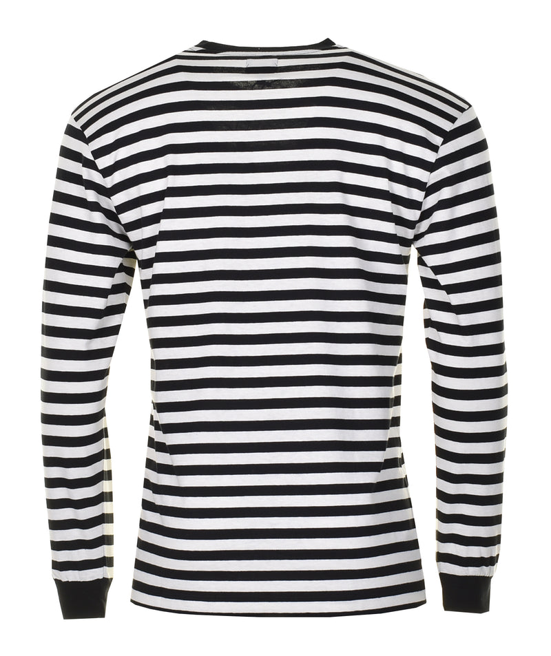 Basic Stripe Long Sleeve T Shirt Black