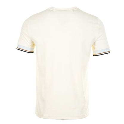 Twin Tipped Cuff Pique T Shirt Ecru