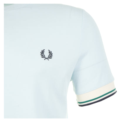 Twin Tipped Cuff Pique T Shirt Light Ice