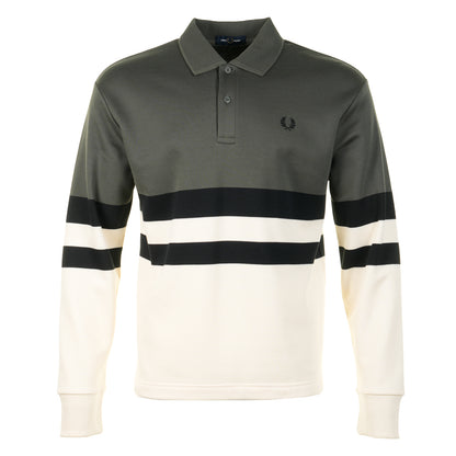 Colour Block Collared Sweatshirt Field Green