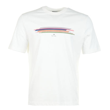 Casual Fit Stripe Short Sleeve T Shirt White