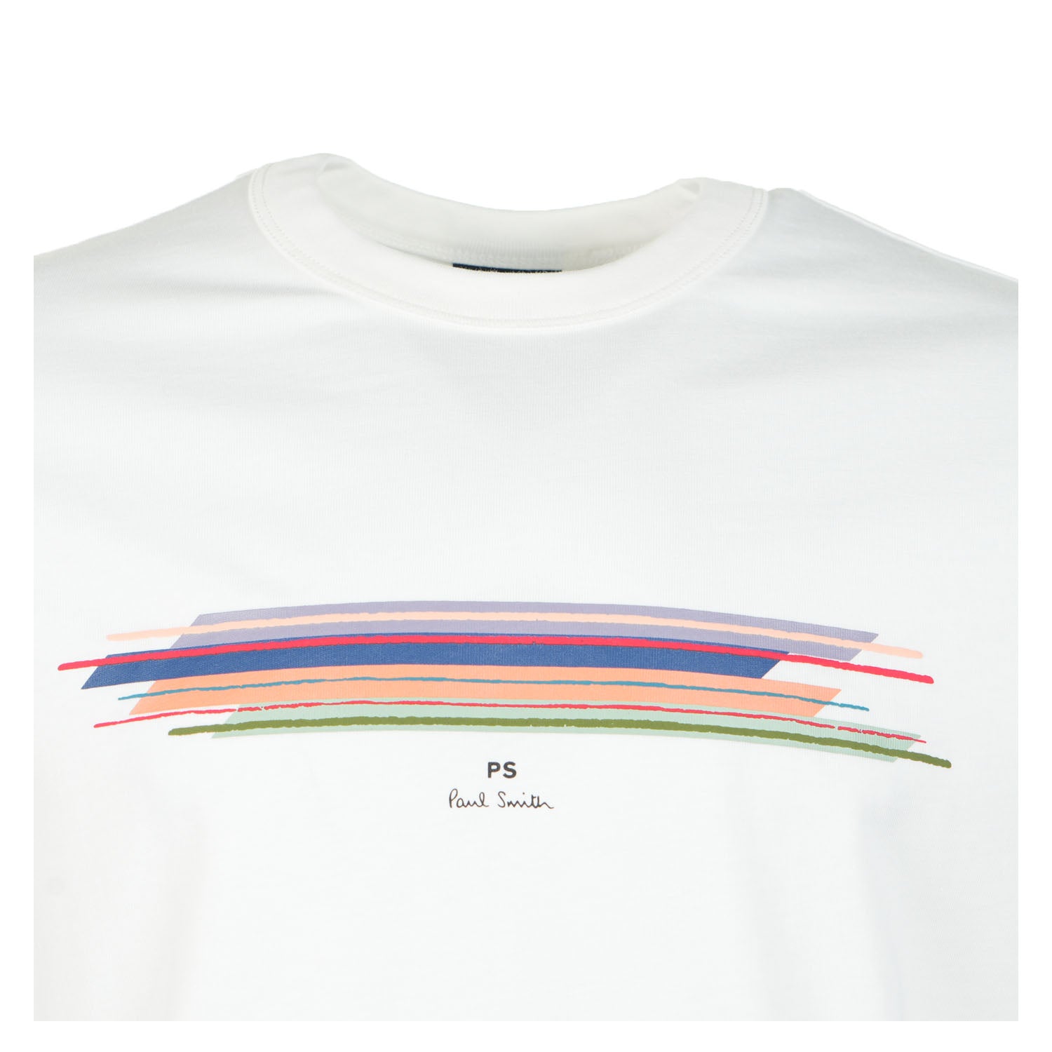 Casual Fit Stripe Short Sleeve T Shirt White