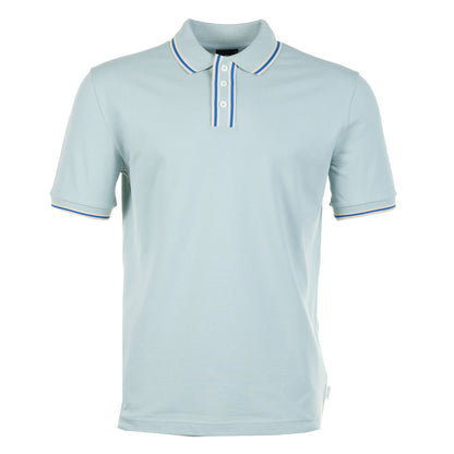 Pauli Smith Regular Fit Short Sleeve Stripe Detail Polo Shirt 40B Light Blue