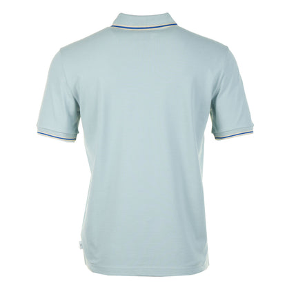 Regular Fit Short Sleeve Stripe Detail Polo Shirt 40B Light Blue