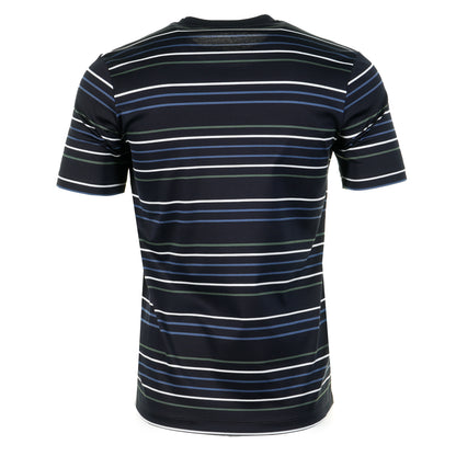 Short Sleeve Aqua Touch Cotton Striped  T Shirt Navy