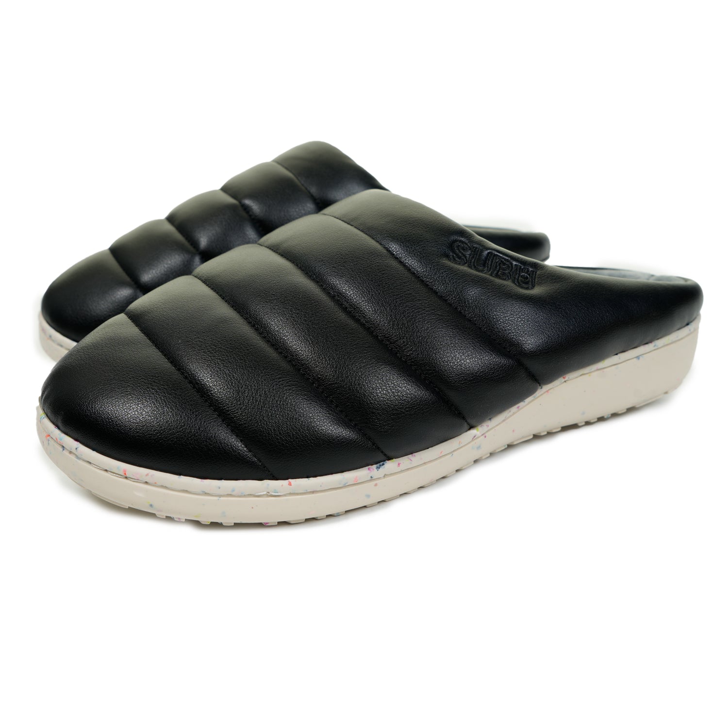 Subu Eco Leather Slippers Black