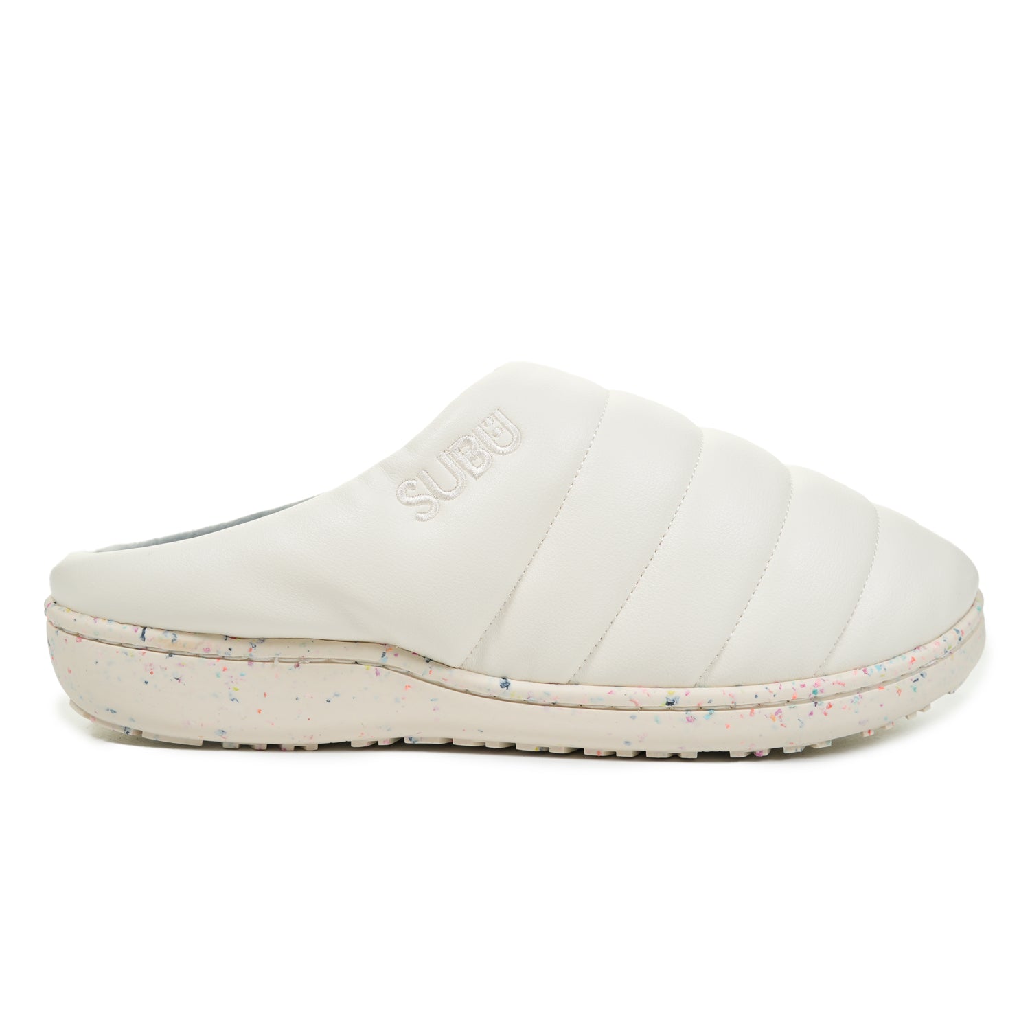 Subu Eco Leather Slippers White