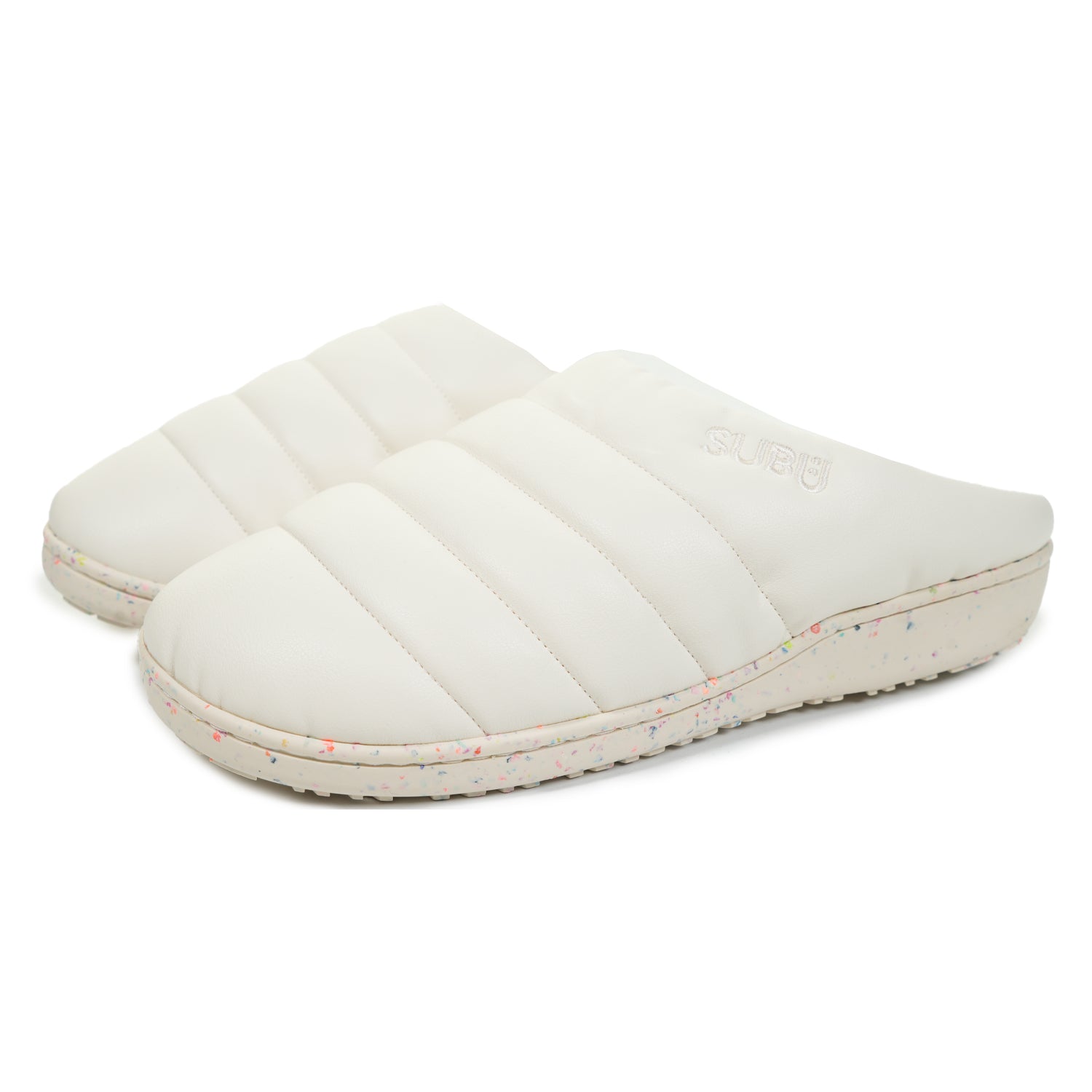 Subu Eco Leather Slippers White