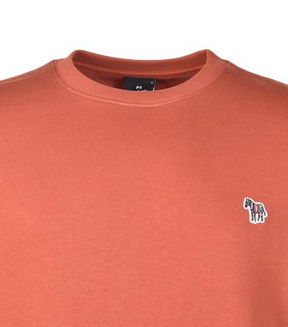 Zebra Crew Sweatshirt Dark Rust