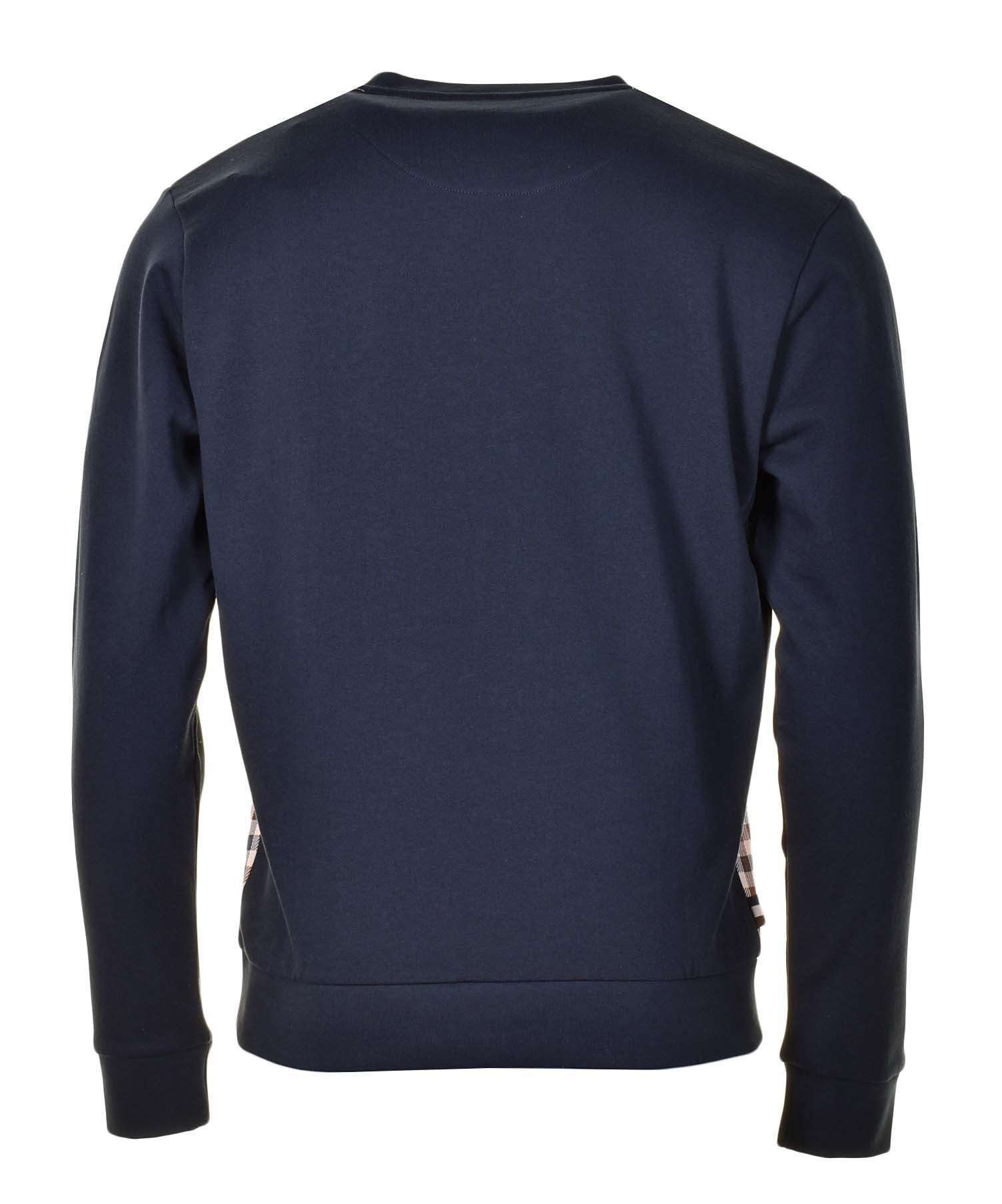 Active Club Check Crew Neck Sweatshirt Navy