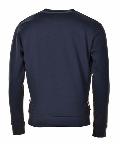 Active Club Check Crew Neck Sweatshirt Navy