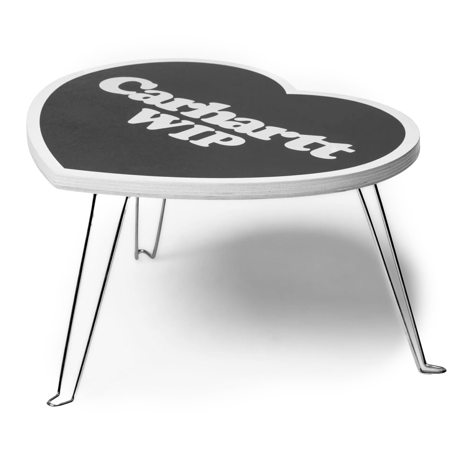 Heart Folding Table Black White