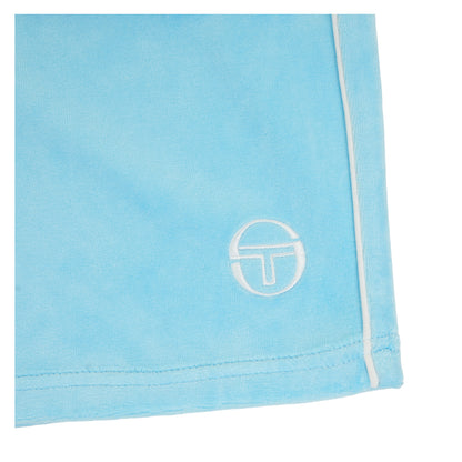 Tasso Velour Shorts Baltic Sea / White
