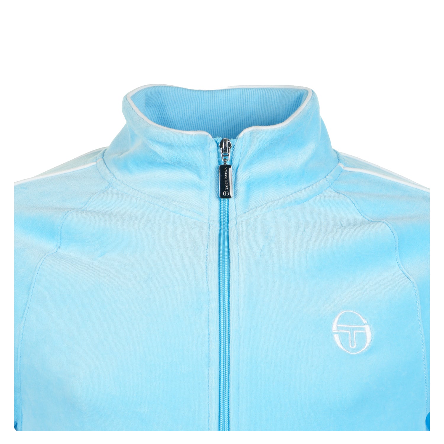 Tasso Velour Track Top Baltic Sea / White