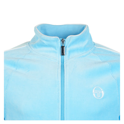Tasso Velour Track Top Baltic Sea / White