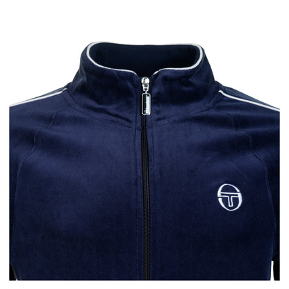 Tasso Velour Track Top Maritime Blue / White