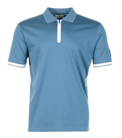 Short Sleeve Silicone Zip Polo Shirt Teal
