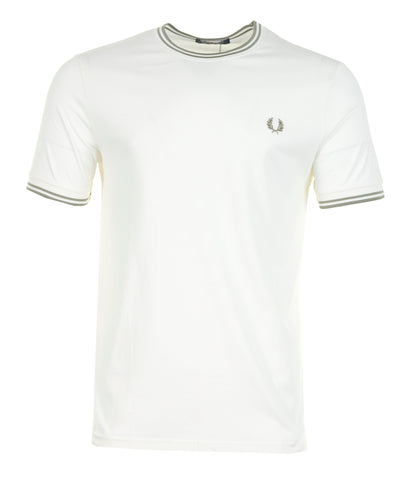 Twin Tipped T Shirt Light Ecru / Olive Mint