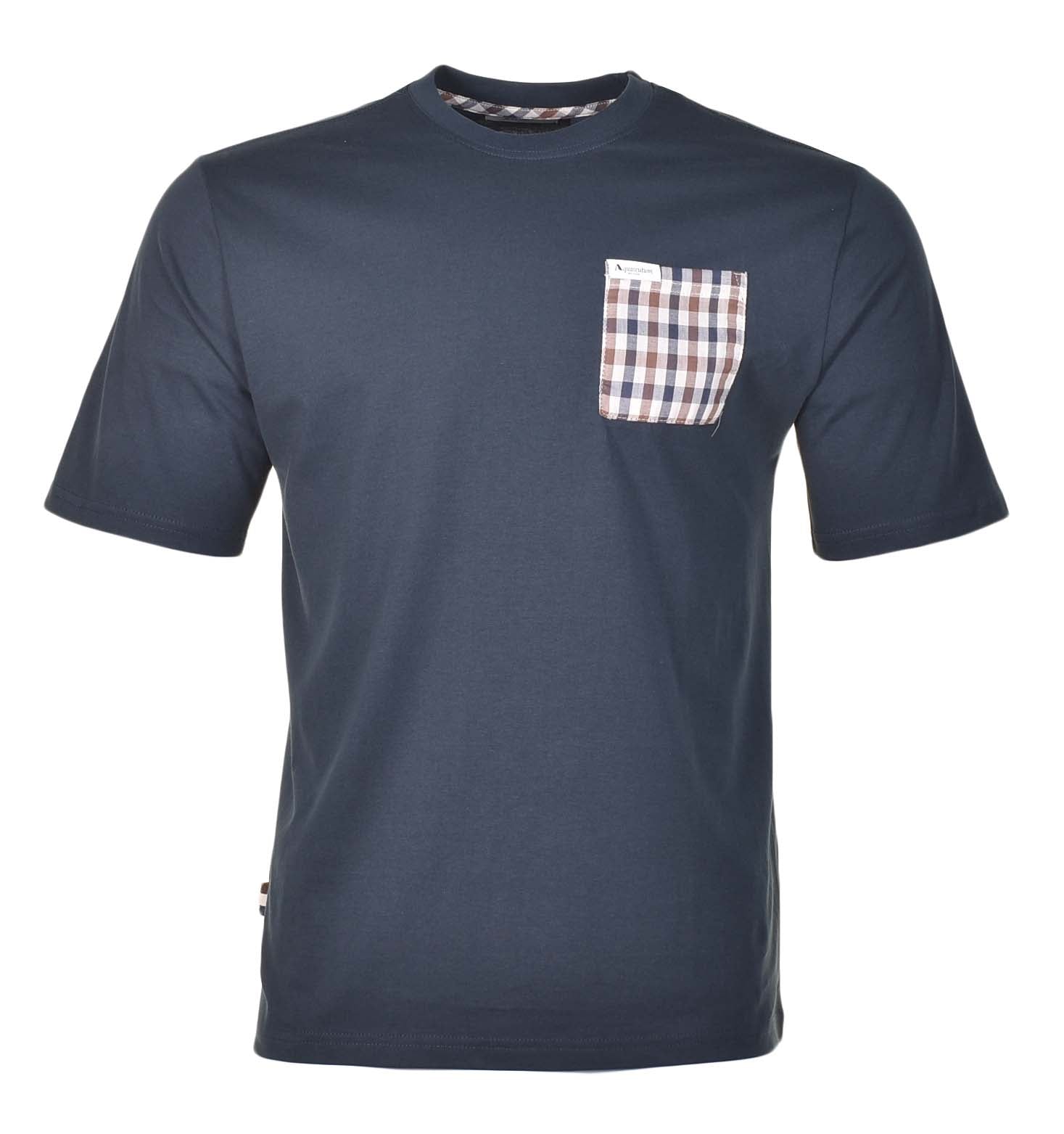 Active Club Check Pocket T Shirt Navy