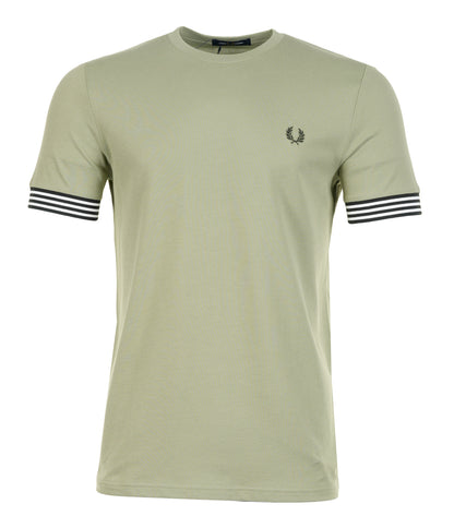 Striped Cuff  T-Shirt Olive Mint