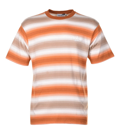 Short Sleeve Dashner Stripe T Shirt Pumpkin
