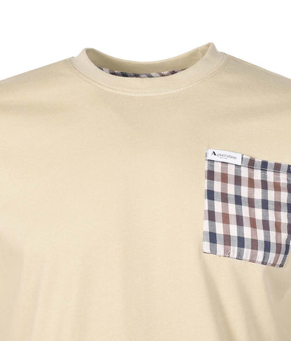 Active Club Check Pocket T Shirt Beige