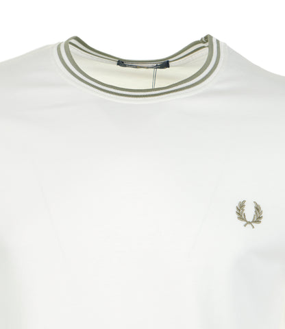 Twin Tipped T Shirt Light Ecru / Olive Mint