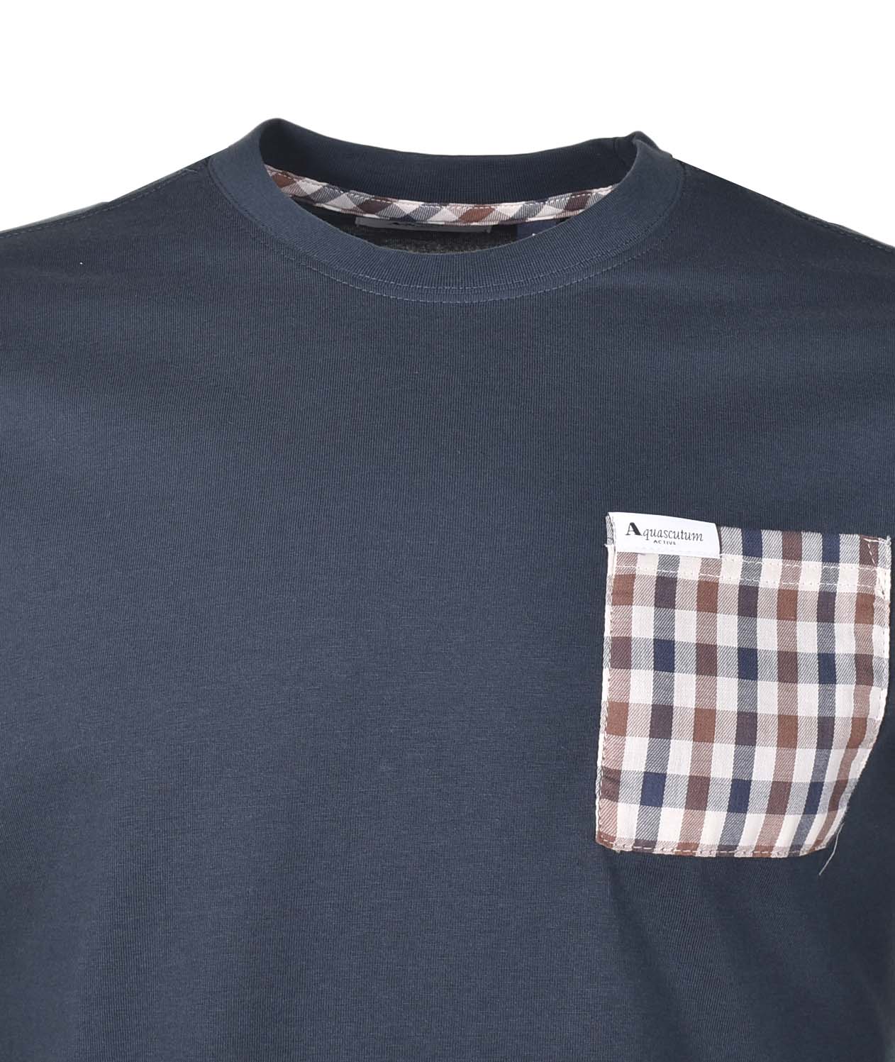 Active Club Check Pocket T Shirt Navy