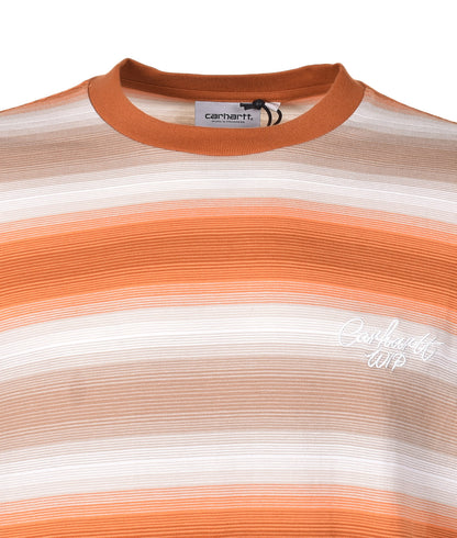 Short Sleeve Dashner Stripe T Shirt Pumpkin