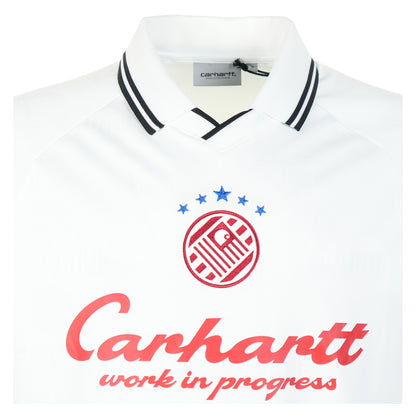 Terrace Football T Shirt Heart Train Jacquard White