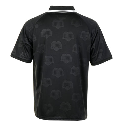 Terrace Football T Shirt Heart Train Jacquard Black