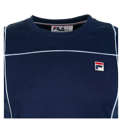 close up detail of collar on Fila Terri T Shirt Navy