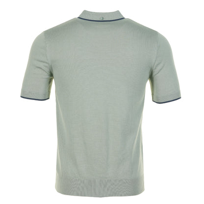 Short Sleeve Pique Stitch Knitted Polo Shirt Bayleaf