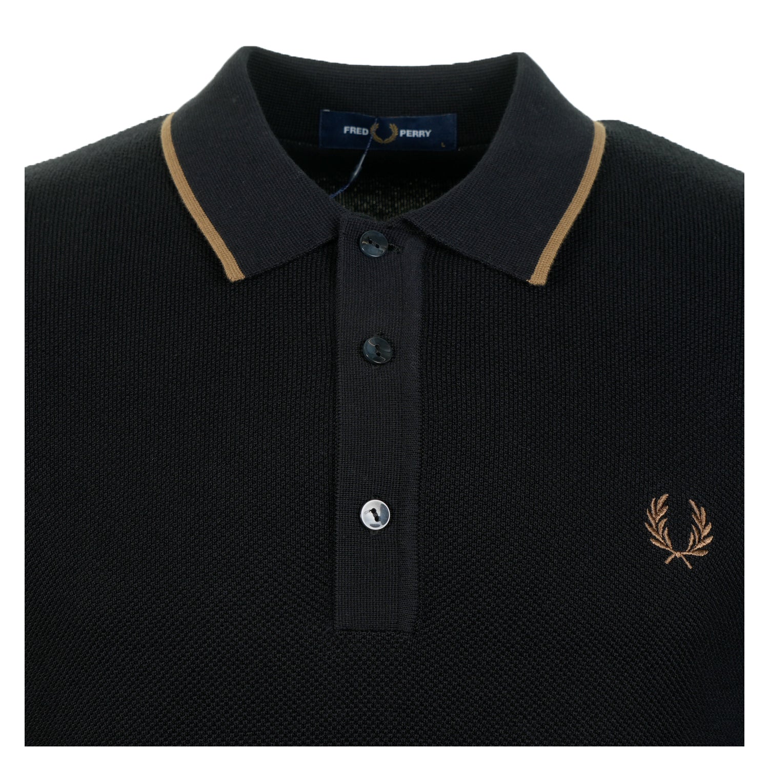 Short Sleeve Pique Stitch Knitted Polo Shirt Black
