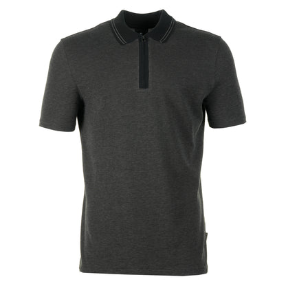 Zip Polo Shirt Stitch Black