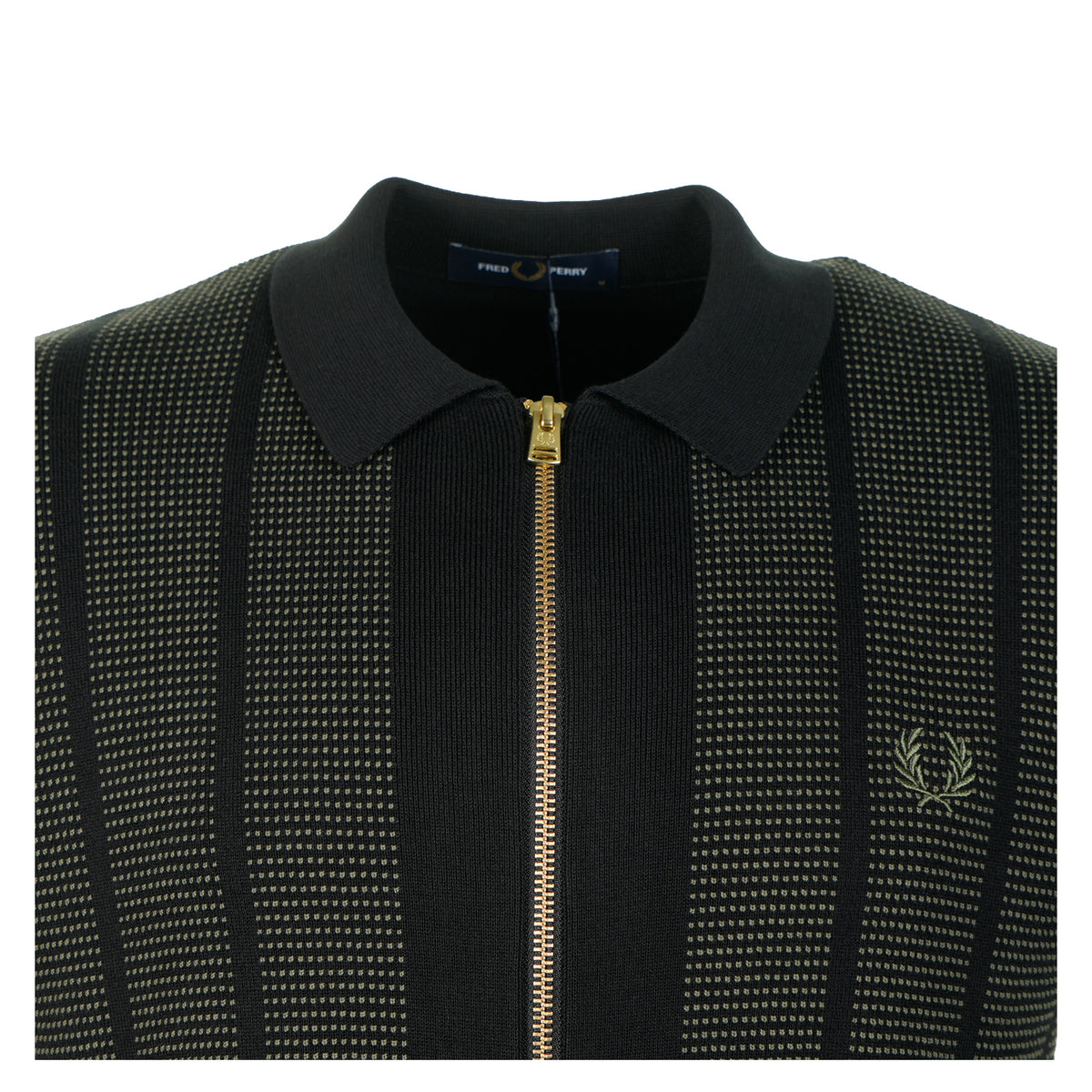 Textured Panel Zip Cardigan Black