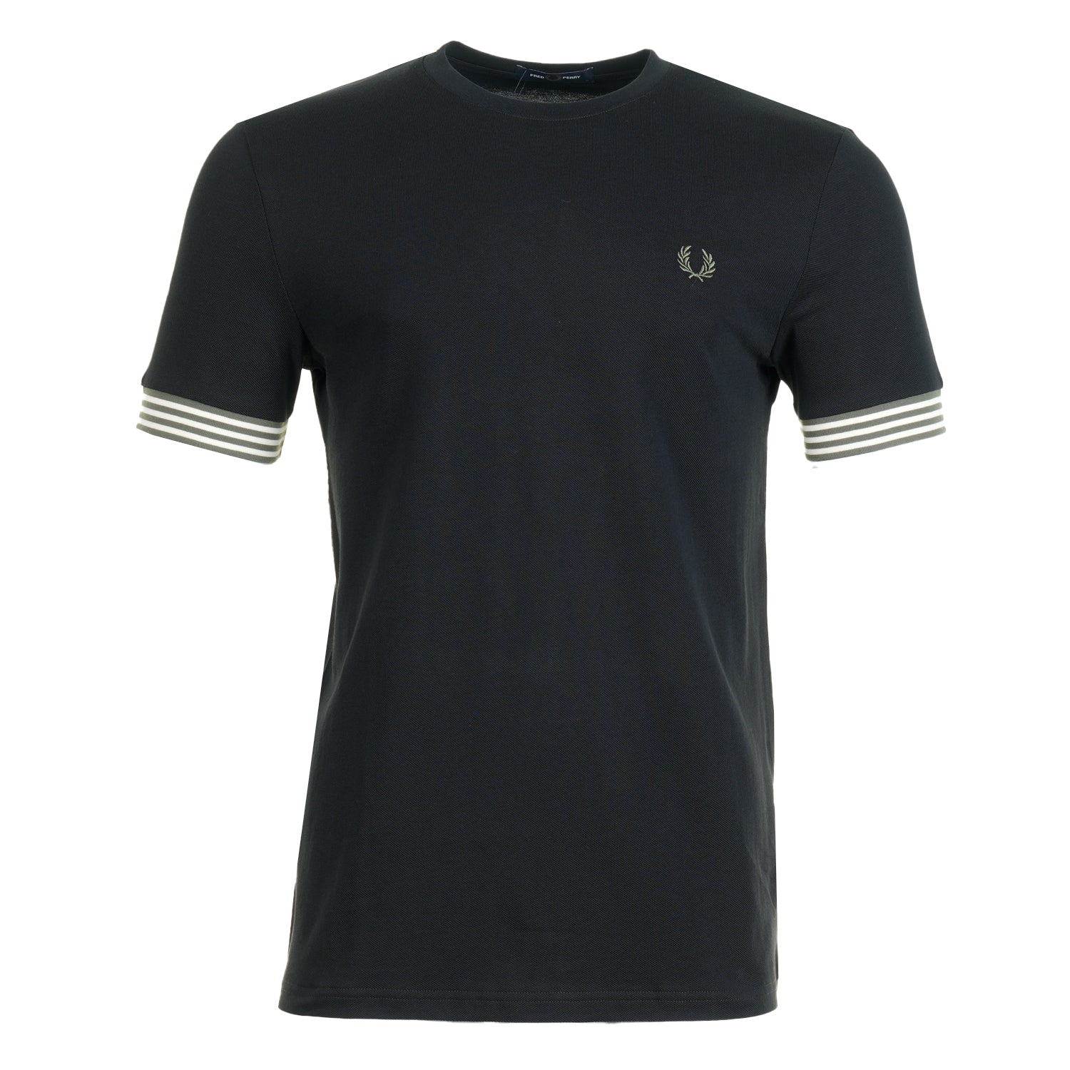Striped Cuff  T-Shirt Black