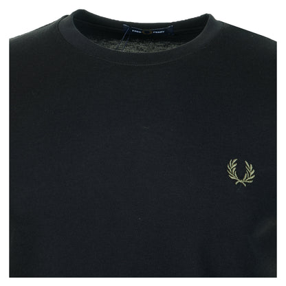 Striped Cuff  T-Shirt Black