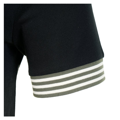 Striped Cuff  T-Shirt Black