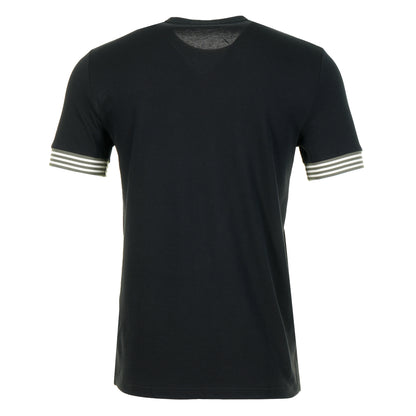 Striped Cuff  T-Shirt Black