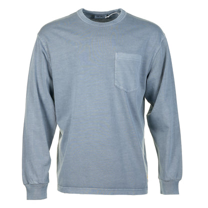 Long Sleeve Torion Pocket T Shirt Office Blue Grind Wash