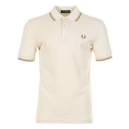 Short Sleeve Twin Tipped Polo Shirt Oat Warmstone Shadestone