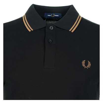 Short Sleeve Twin Tipped Polo Shirt Black Shadedstone